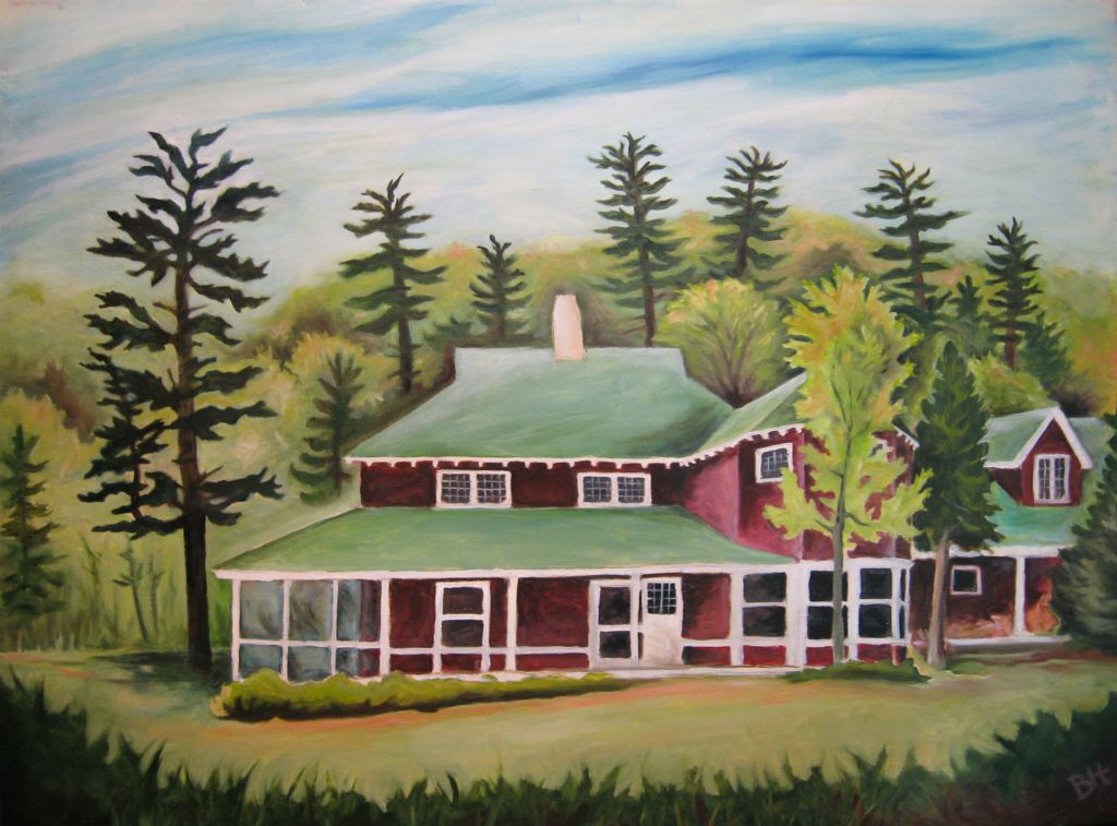 The Big House, East Side, oil on board