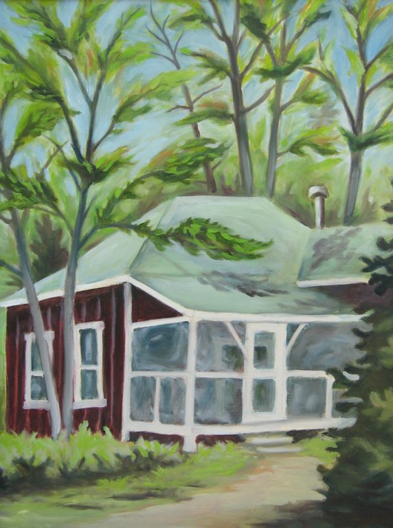First Cottage, oil on board