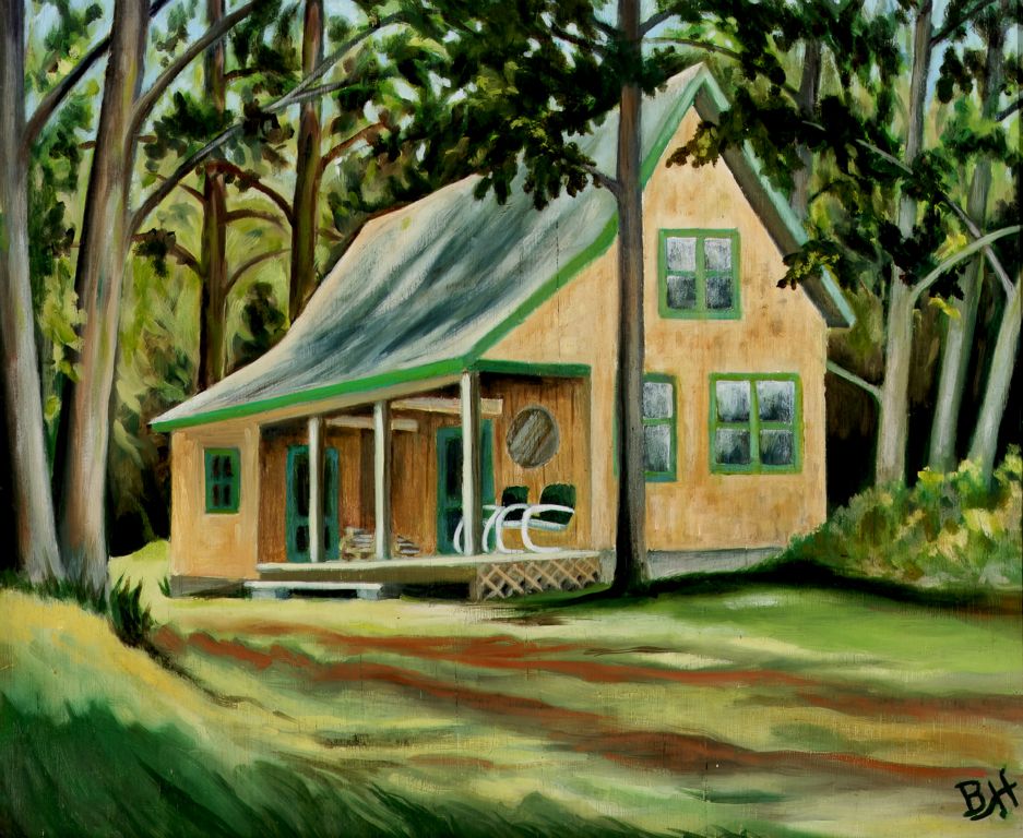 The Boathouse, oil on board