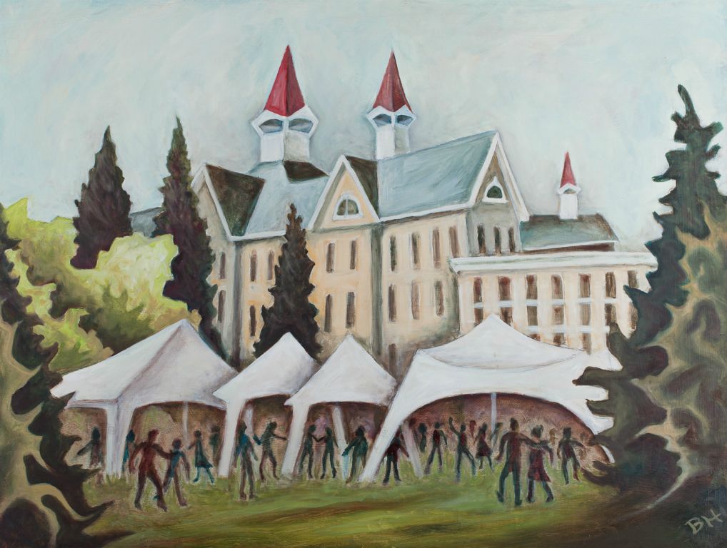 Festival, oil on panel, 24"H x 32"W