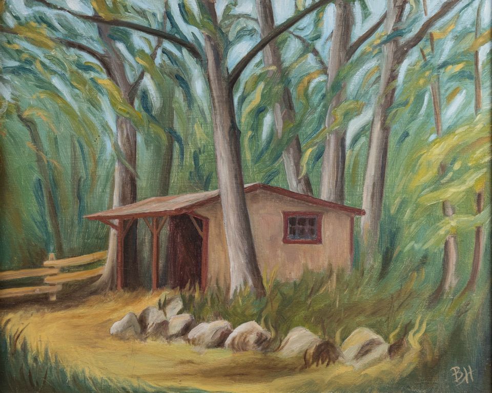 Shed, oil on panel, 16"H x 20"W
