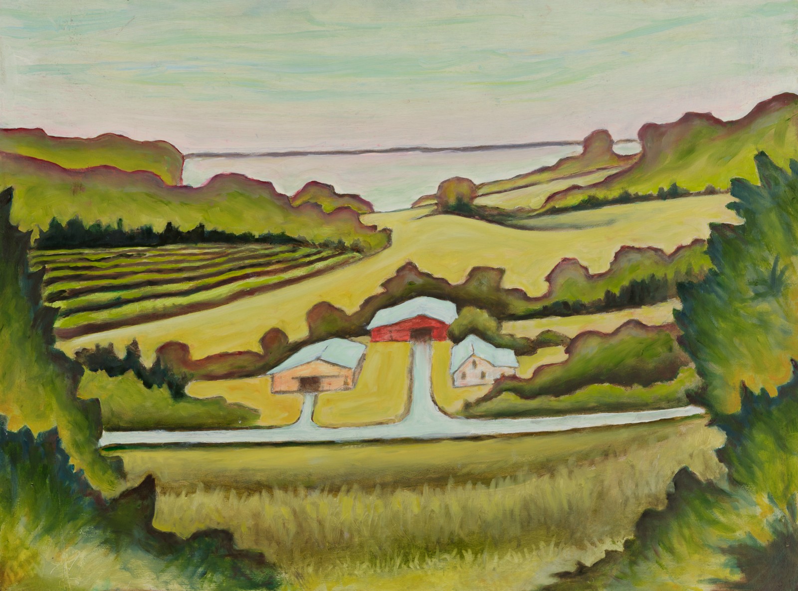 AG Compound, oil on board, 17"H x 23"W